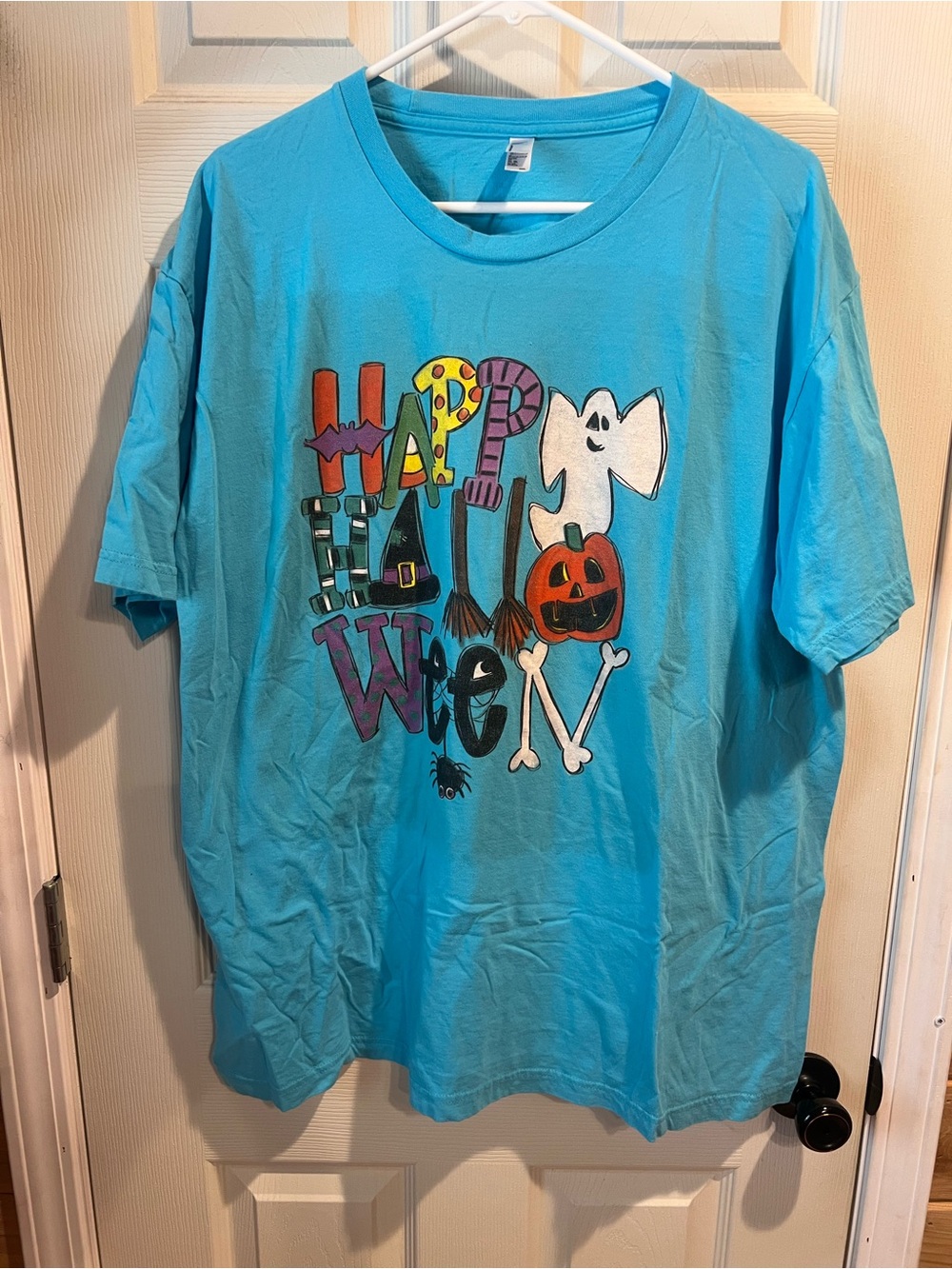 American Apparel Turquoise Halloween Graphic Tee